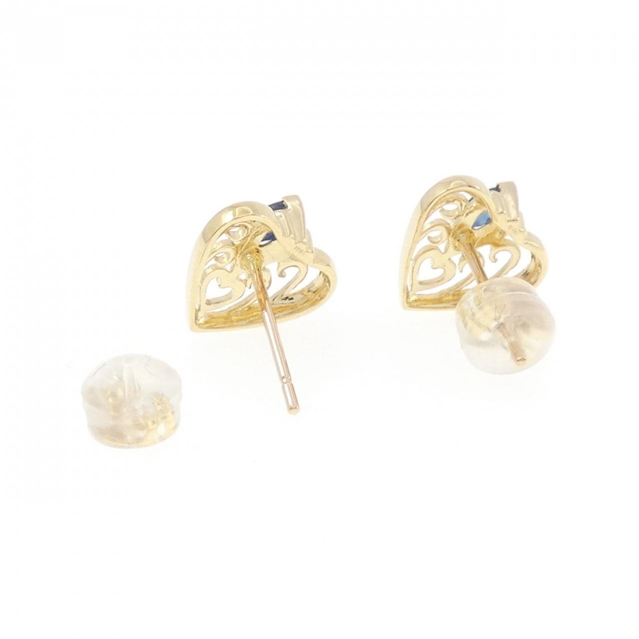 K18YG ハート サファイヤ ピアス