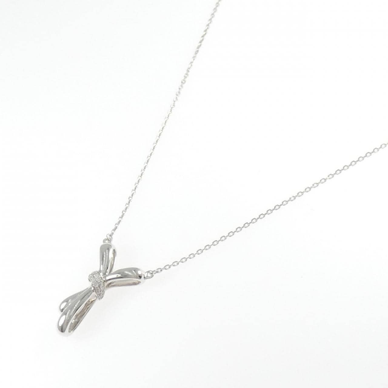 K18WG ダイヤモンド ネックレス 0.09CT