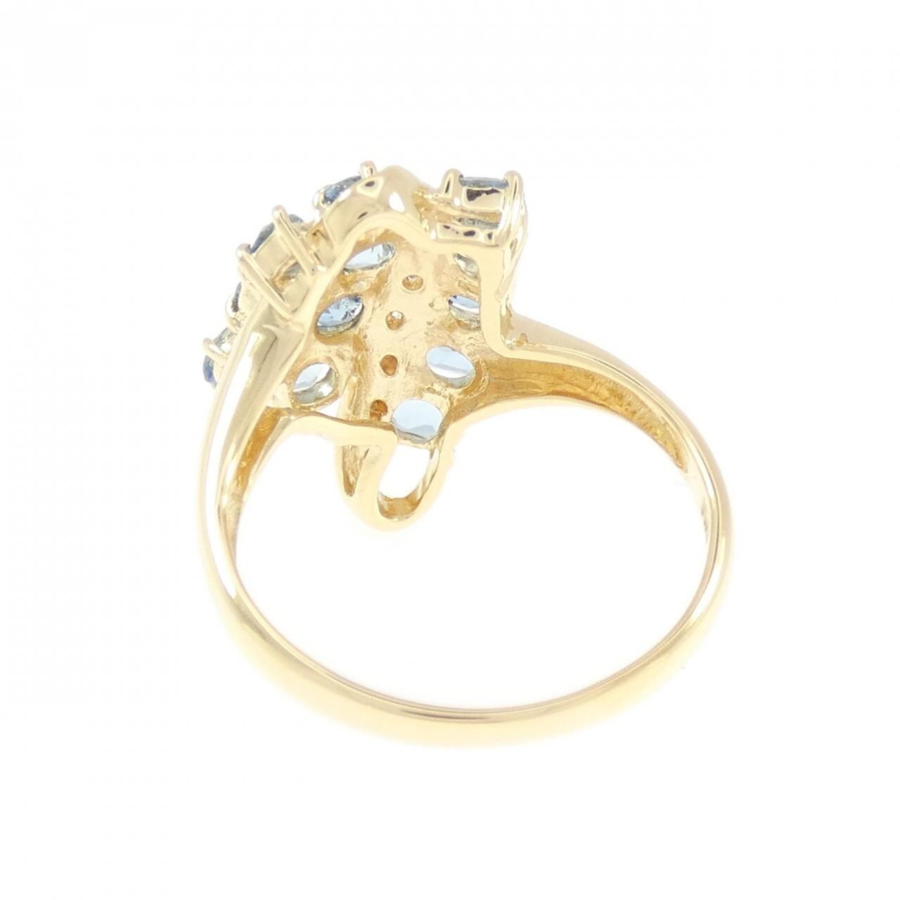 K18YG アクアマリン リング 0.75CT