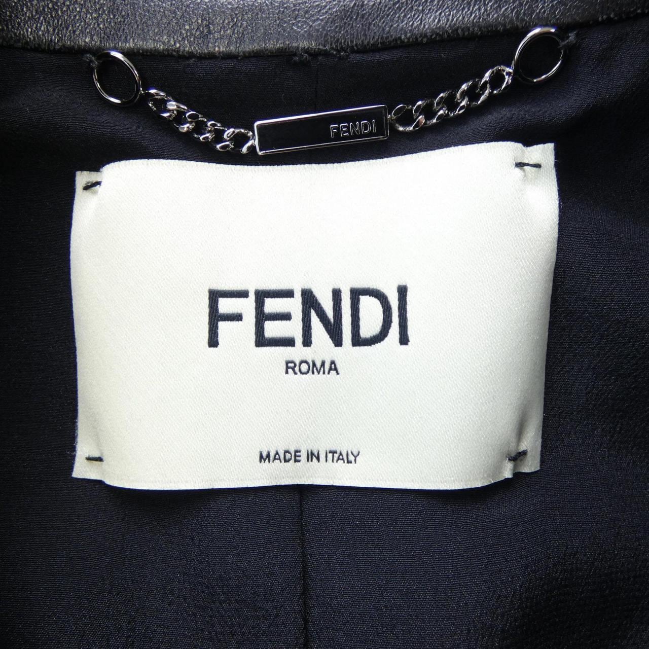 フェンディ FENDI レザーライダースジャケット