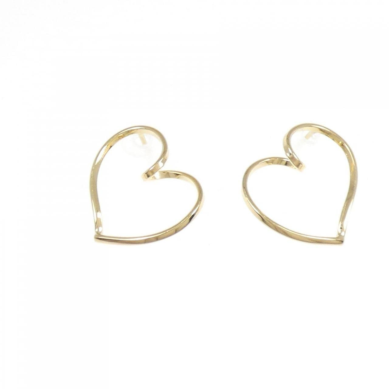 K18YG heart earrings