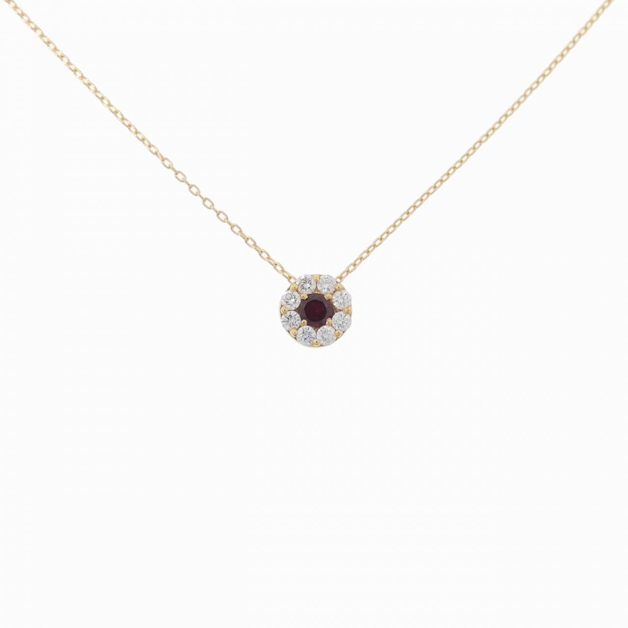 K18YG Garnet necklace