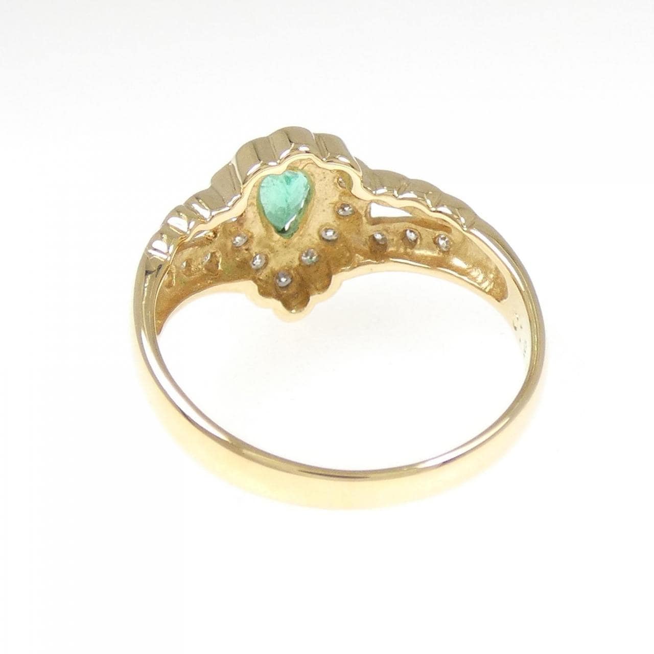 K18YG エメラルド リング 0.35CT