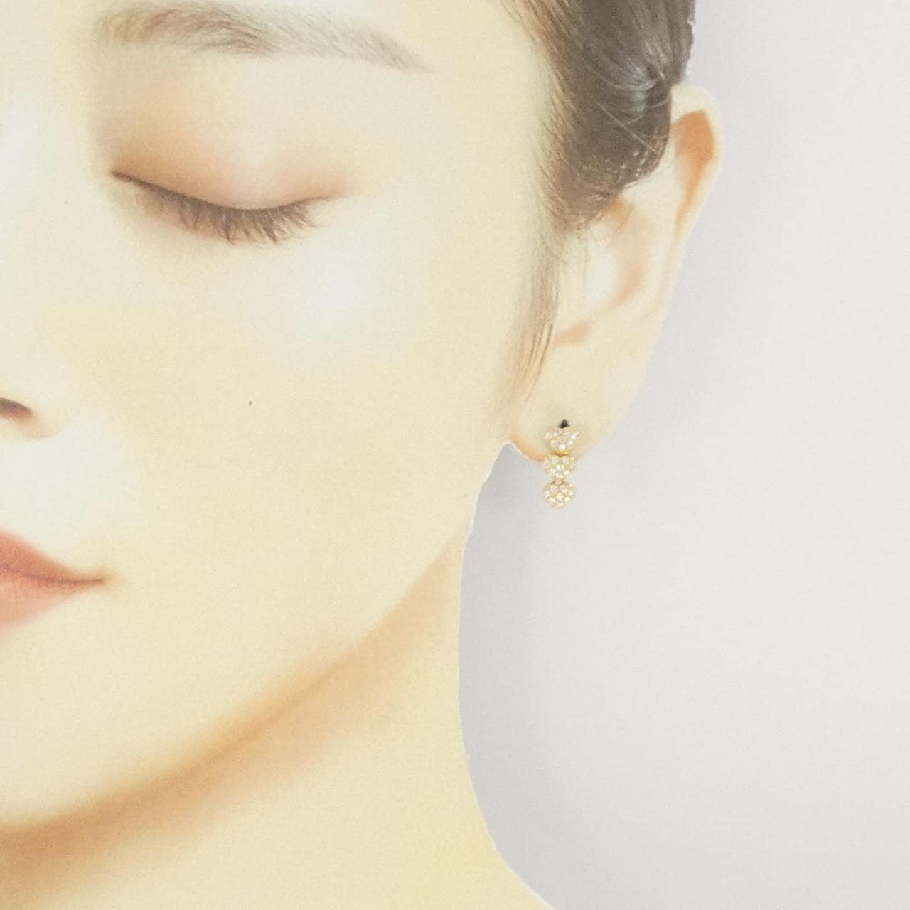 K18YG ハート ダイヤモンド ピアス 0.46CT