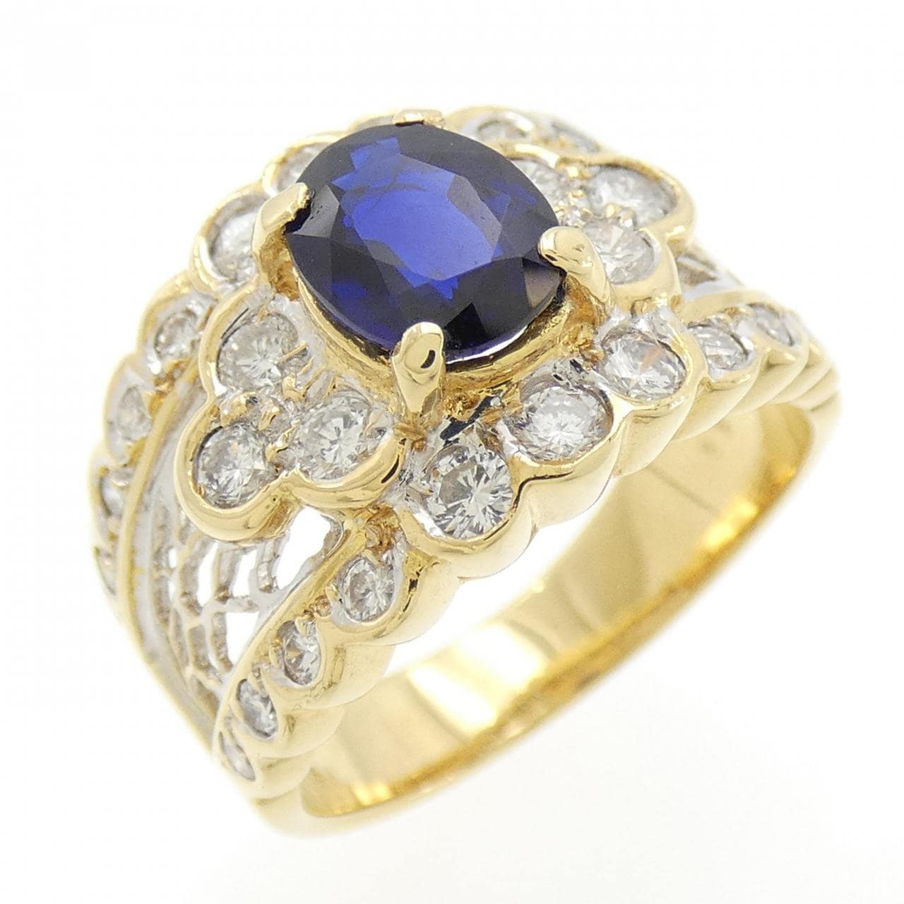 K18YG Sapphire Ring 1.181CT