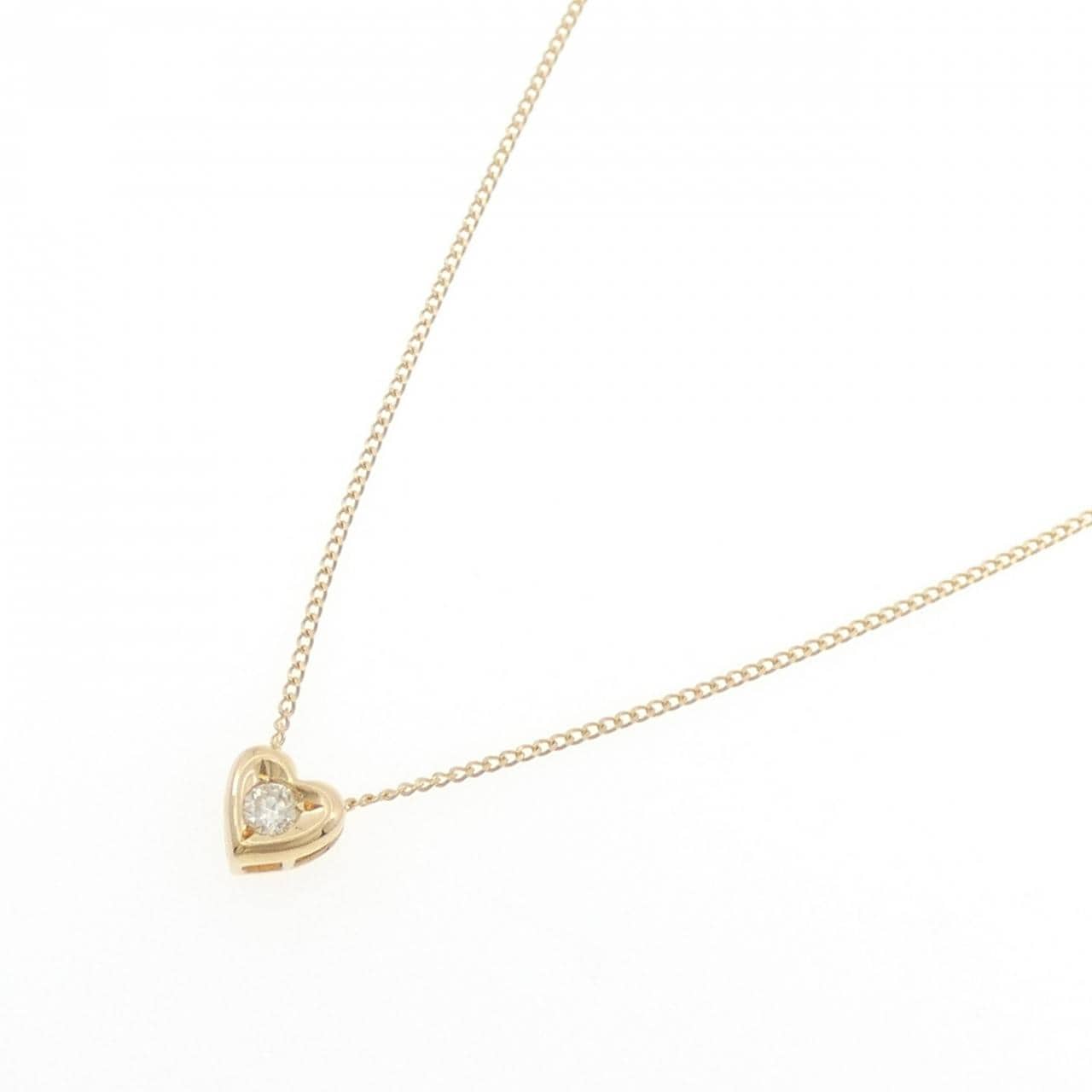 K18YG ハート ダイヤモンド ネックレス 0.11CT