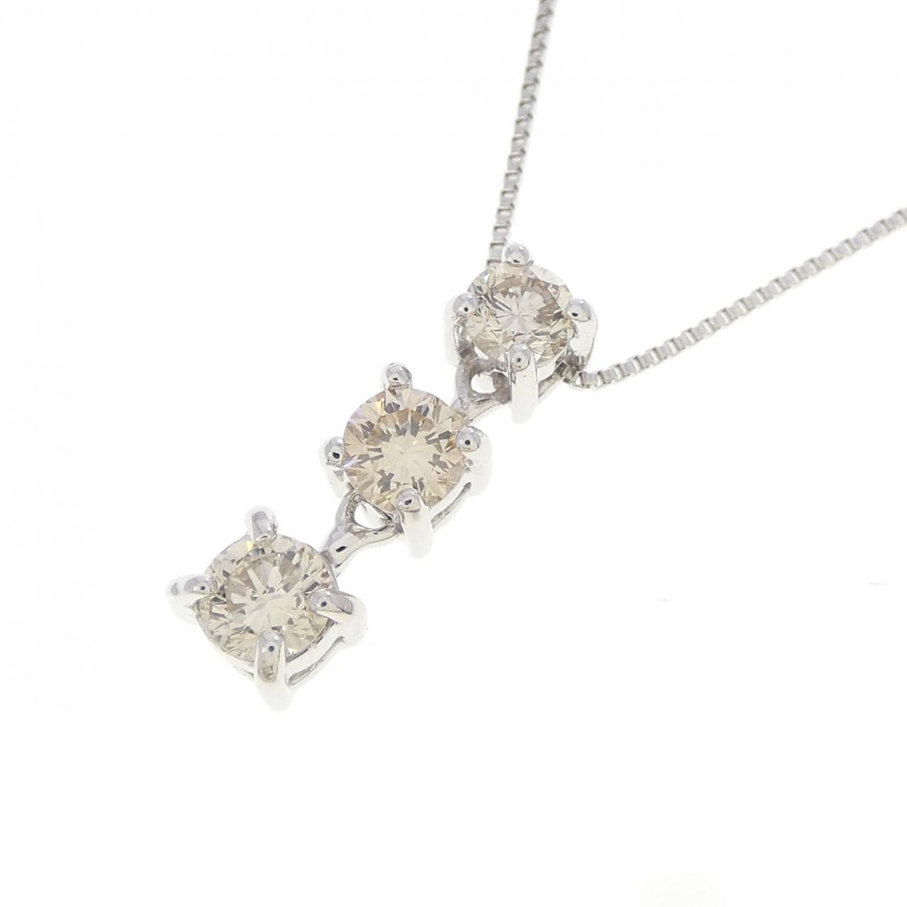 K18WG ダイヤモンド ネックレス 0.43CT