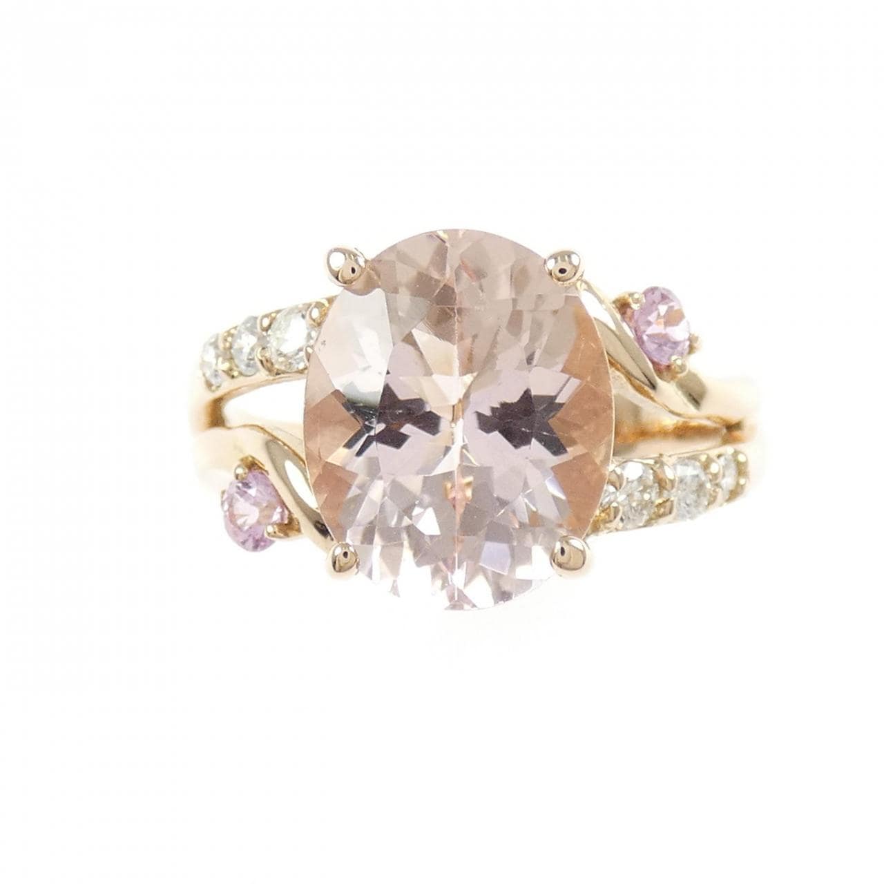 K18PG モルガナイト リング 3.03CT
