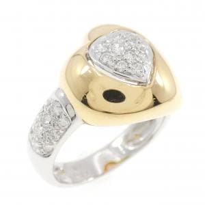 K18WG/K18YG ハート ダイヤモンド リング 0.35CT