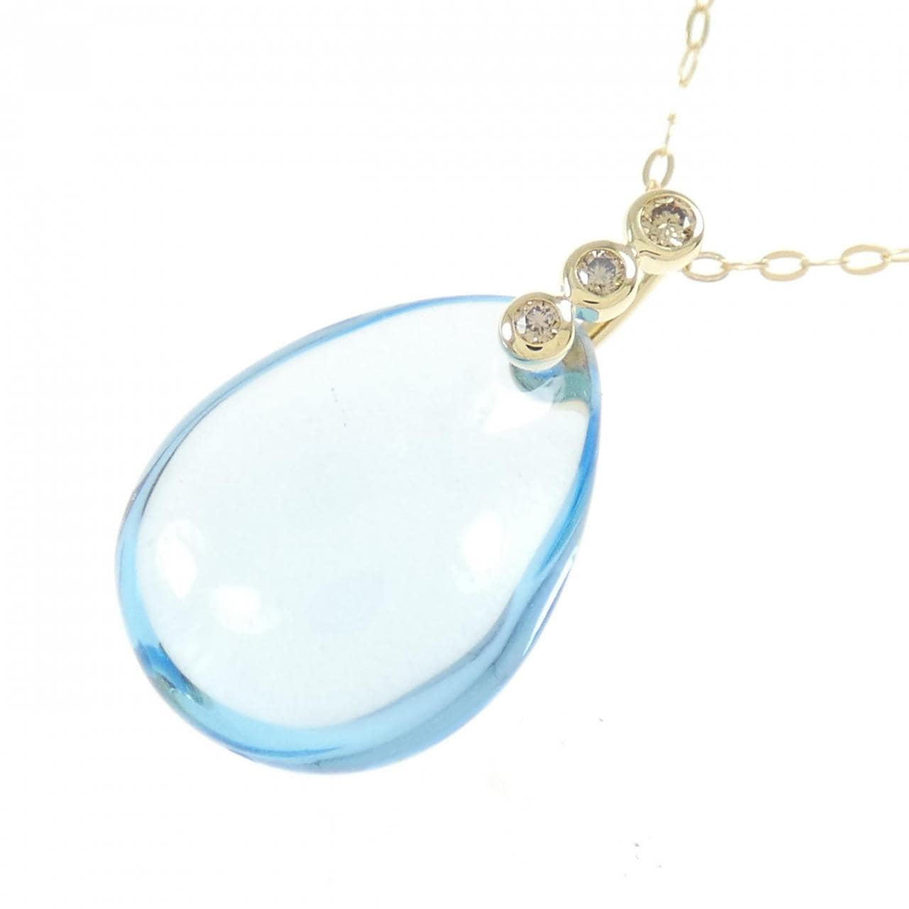 K18YG ブルートパーズ ネックレス 12.00CT