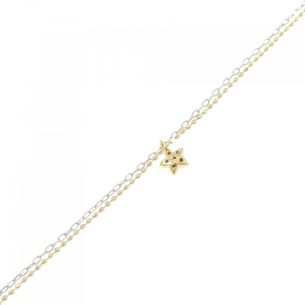 K18YG/K14WG スター ダイヤモンド ブレスレット 0.04CT