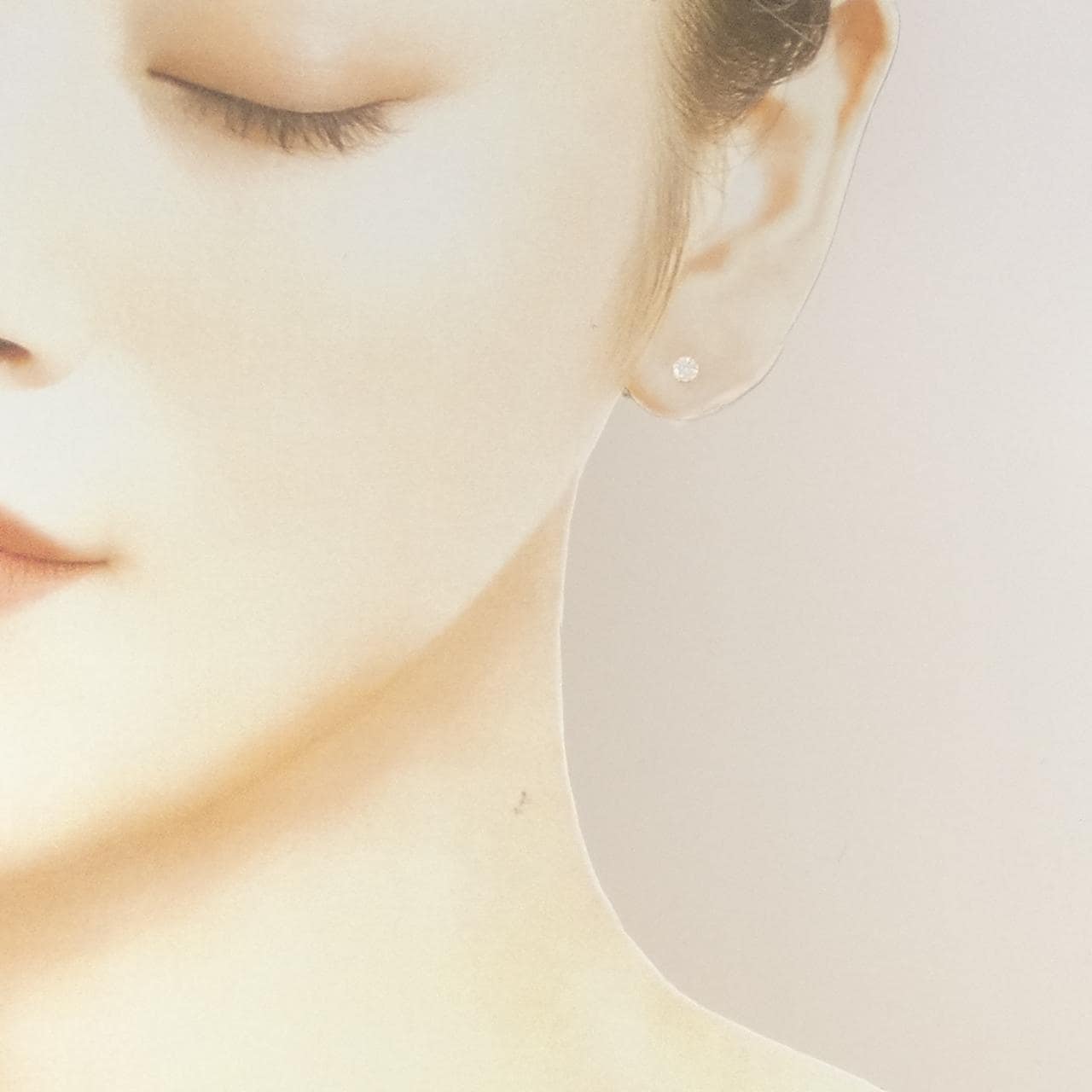 K18YG ソリティア ダイヤモンド ピアス 0.30CT