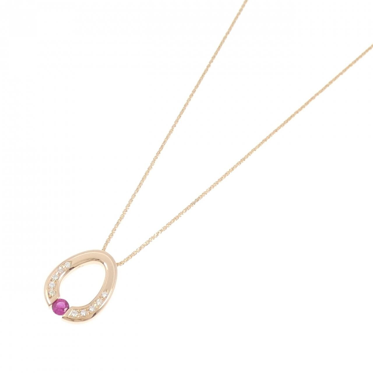 K18PG ルビー ネックレス 0.32CT