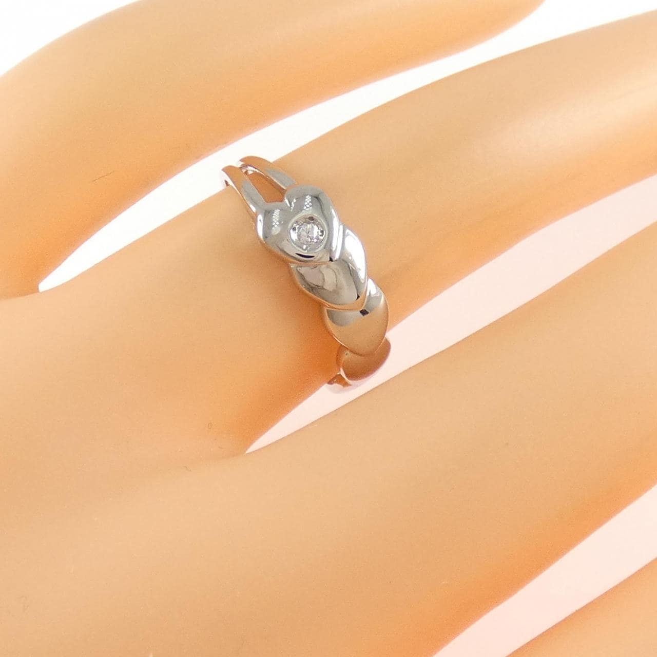 PT900 ハート ダイヤモンド リング 0.014CT