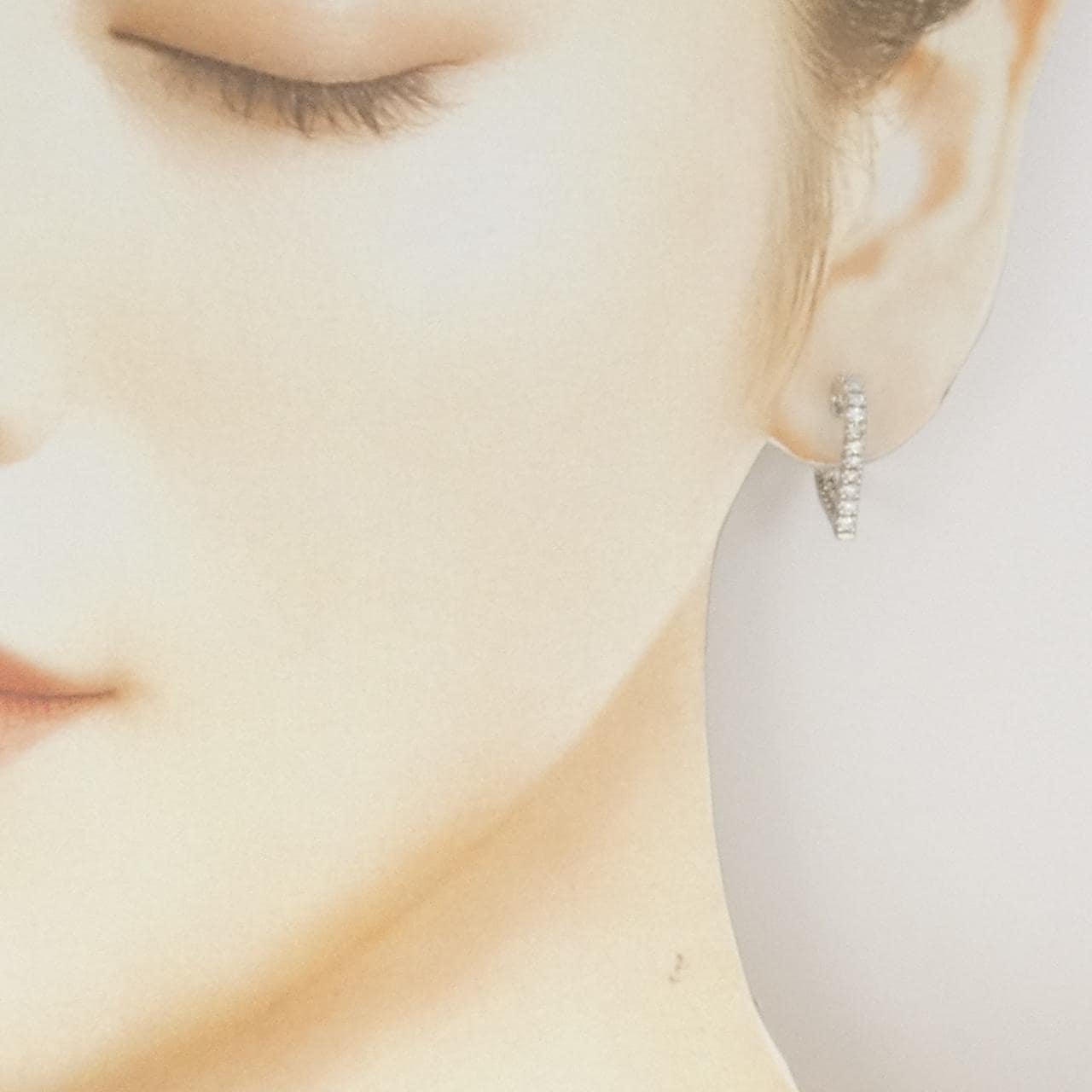 750WG ハート ダイヤモンド ピアス 0.50CT