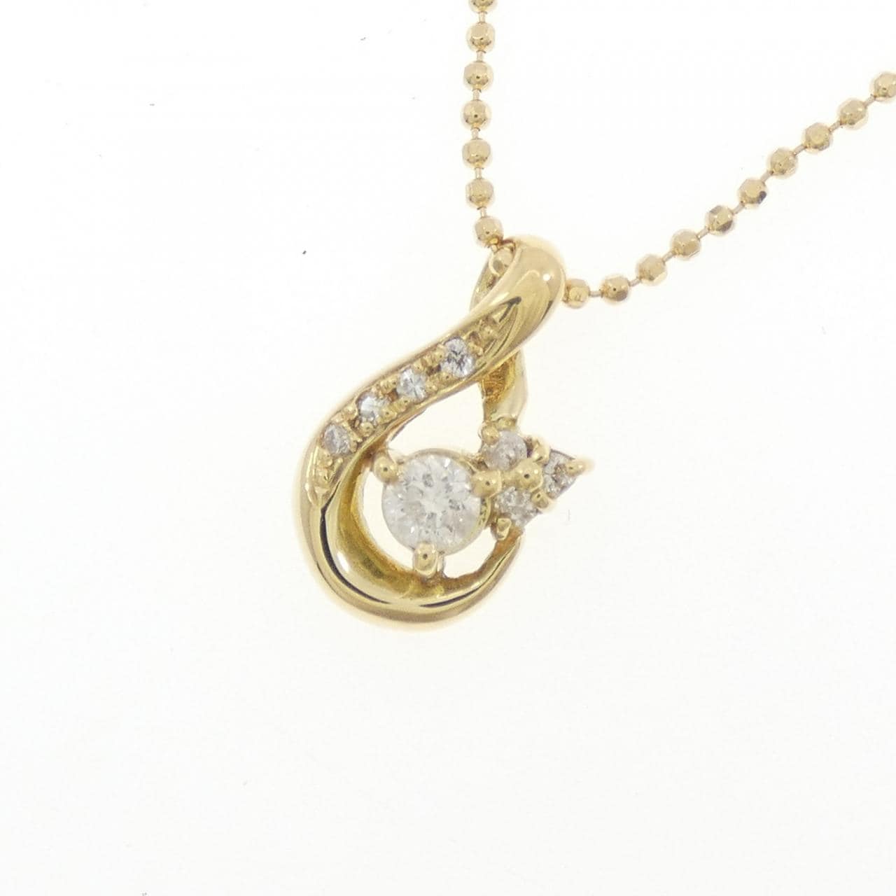 K18YG/750YG ダイヤモンド ネックレス 0.15CT