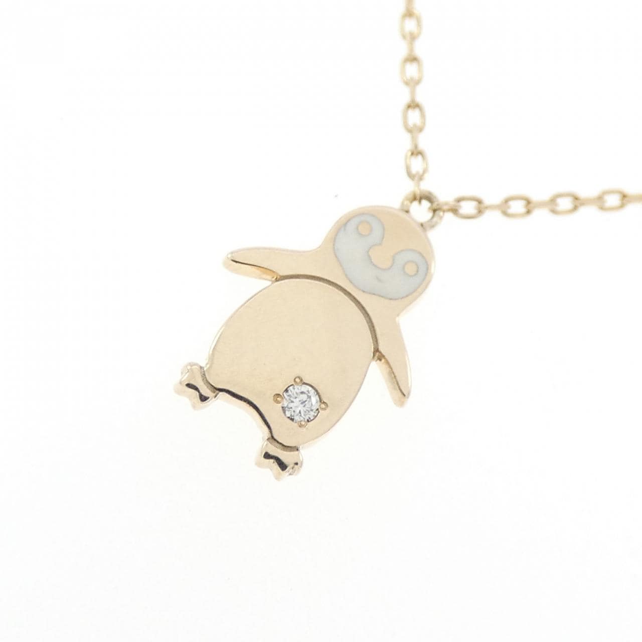 K10YG ペンギン 樹脂 ネックレス