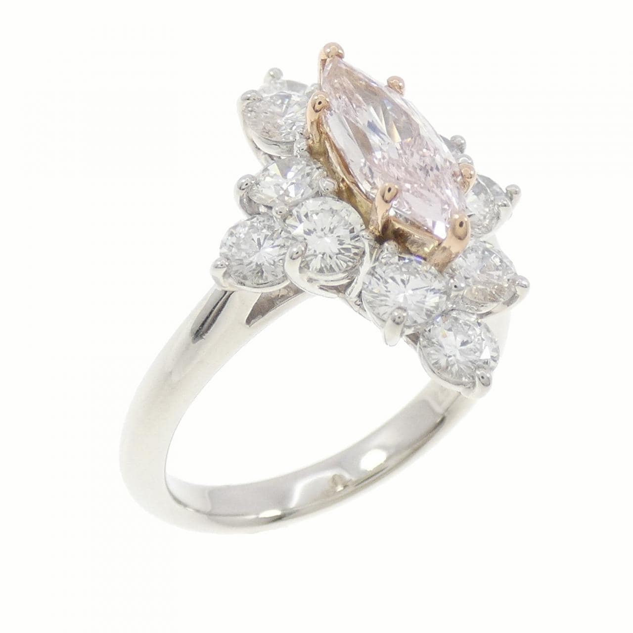 PT/K18PG/K18YG Diamond Ring 0.897CT VLP VS1 Fancy Cut