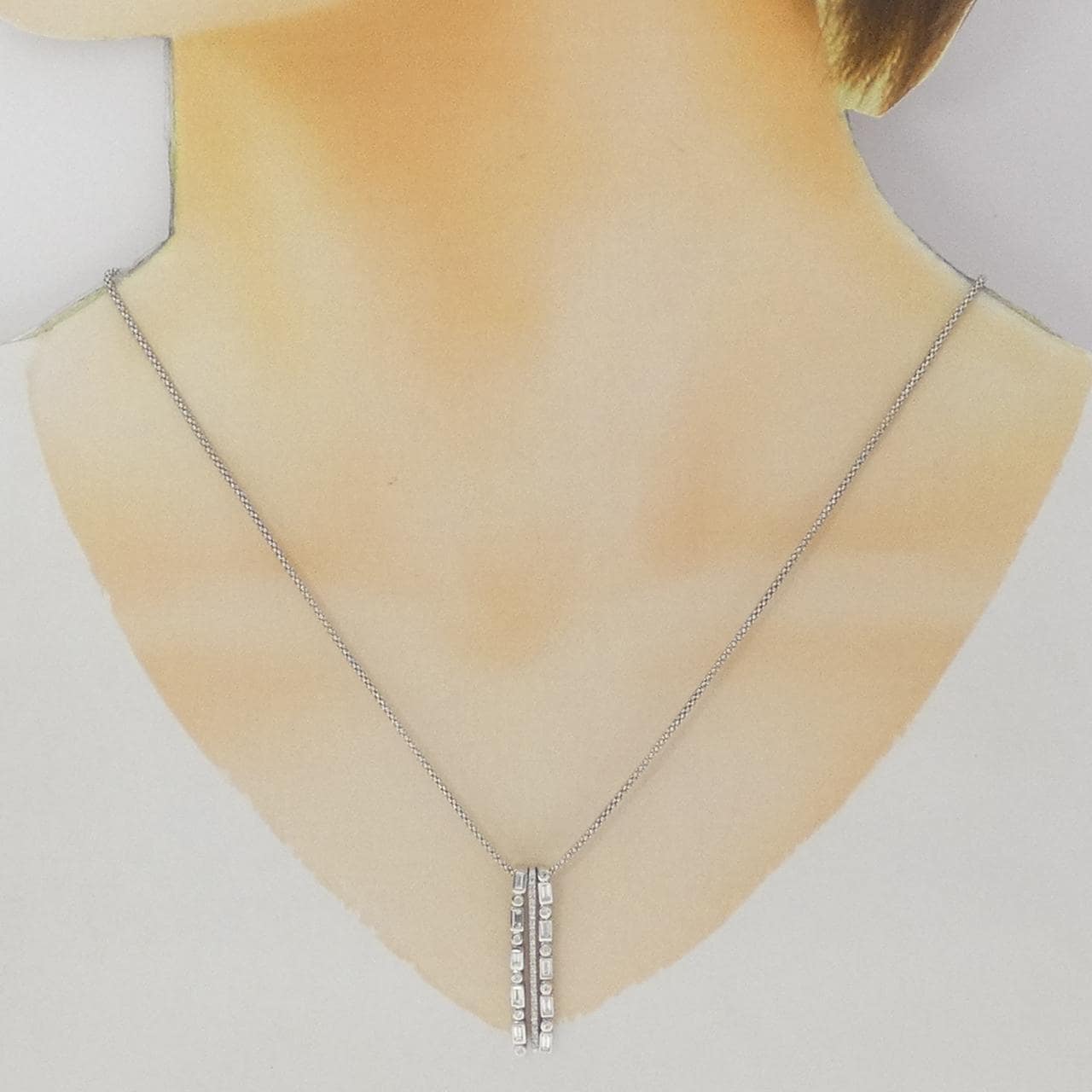 K18WG 2WAY ダイヤモンド ネックレス 0.43CT