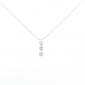 K18WG スリーストーン ダイヤモンド ネックレス 0.50CT