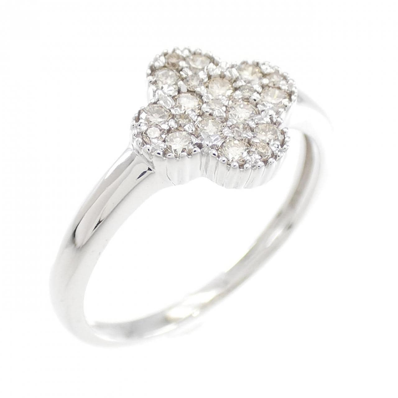 K18WG flower Diamond ring 0.30CT