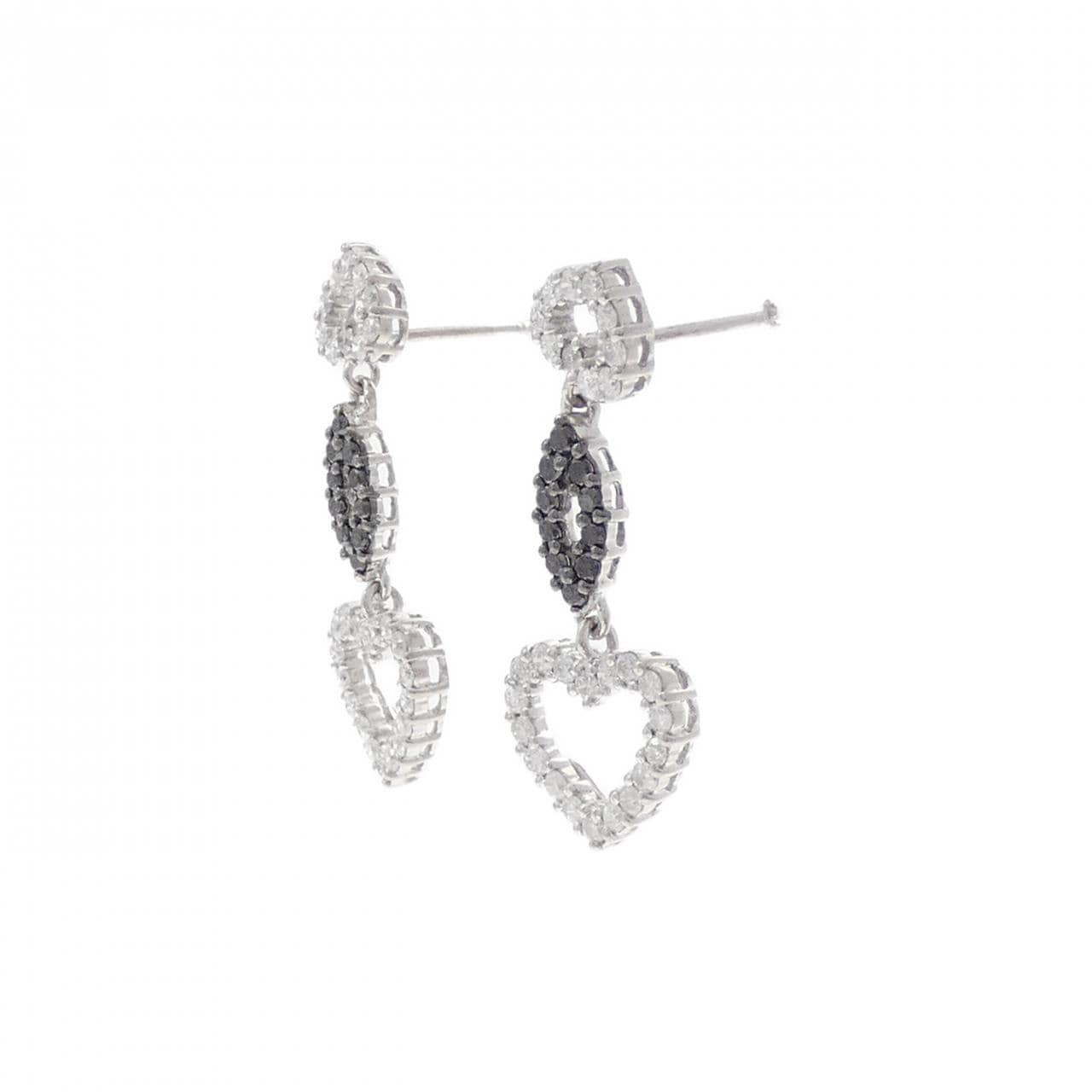 K18WG ハート ダイヤモンド ピアス 1.06CT