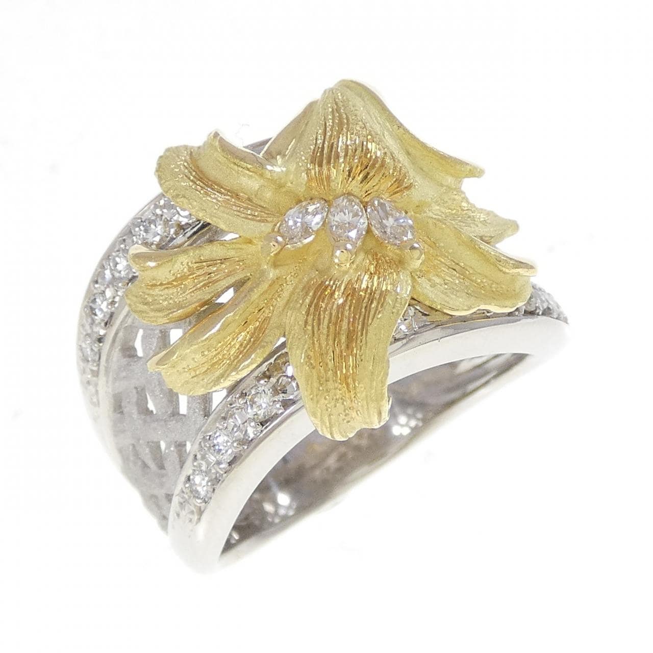 マツイヒサコ フラワー ダイヤモンド リング 0.10CT