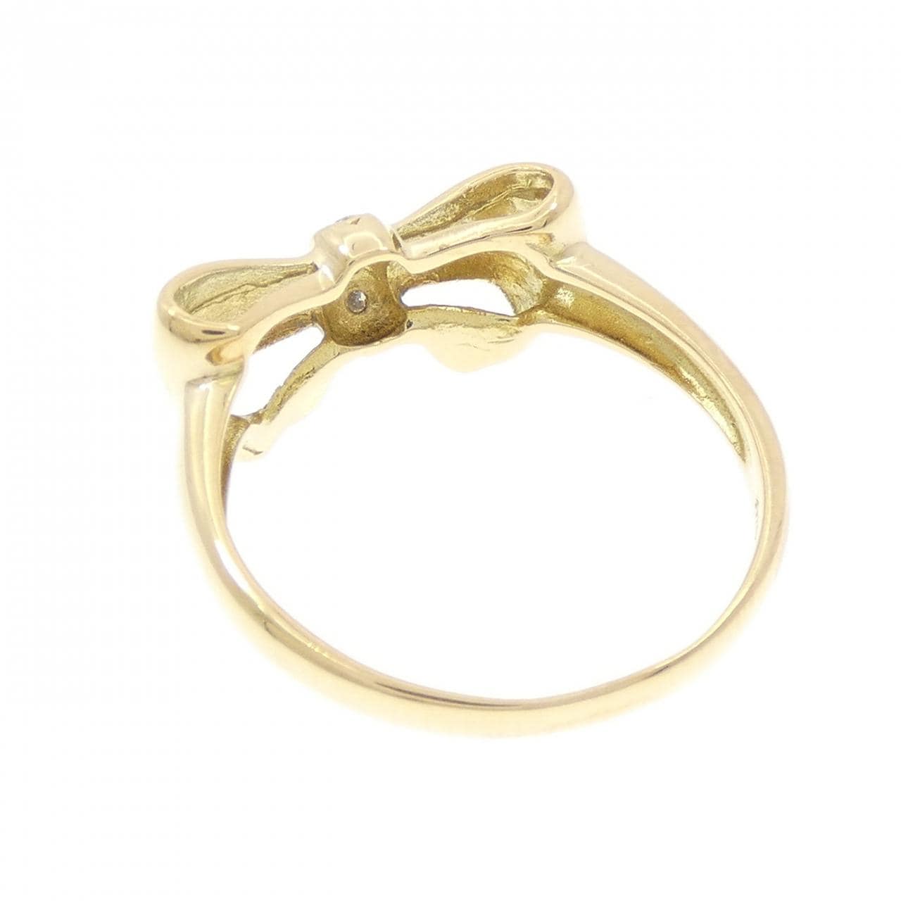 K18YG 緞帶鑽石戒指 0.03CT