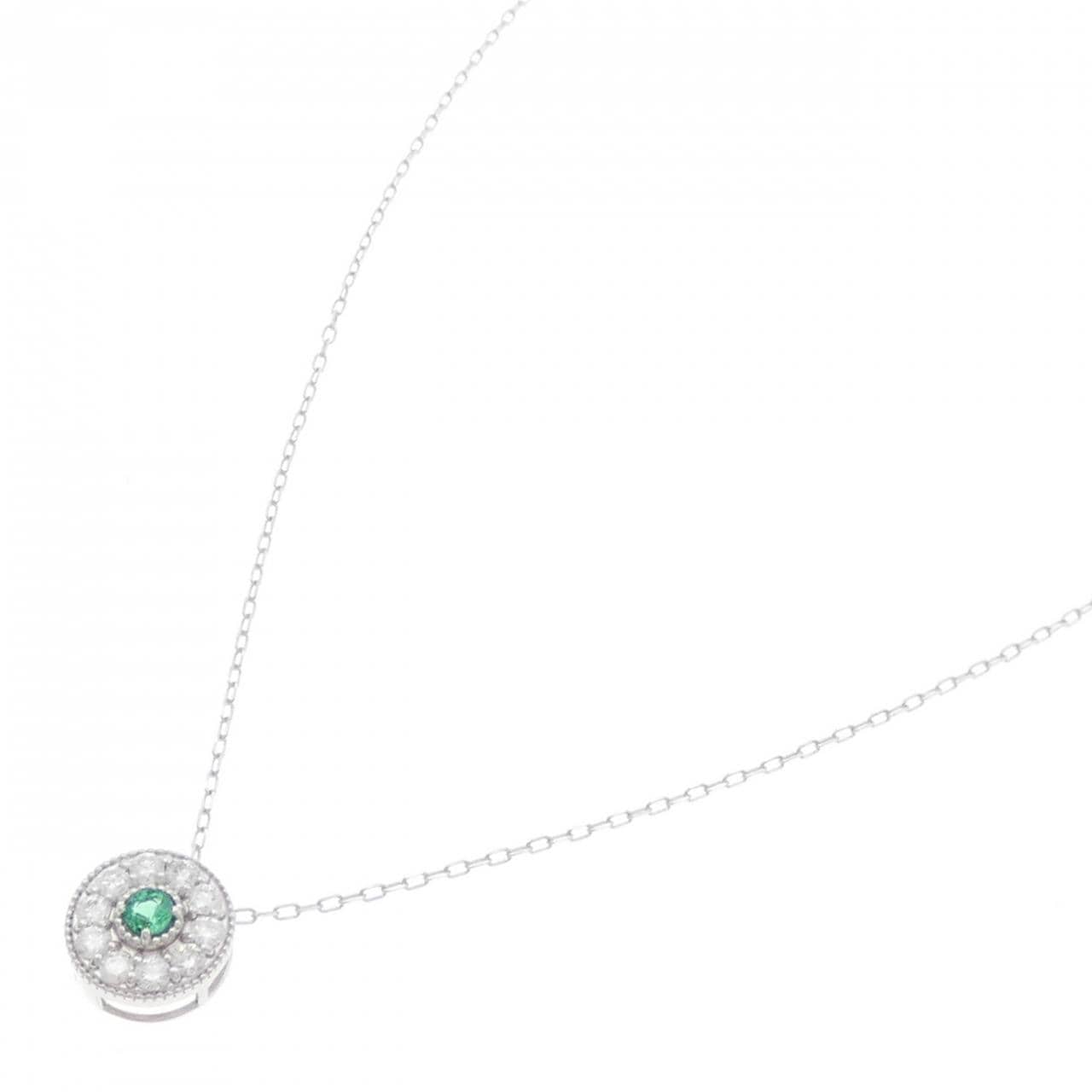 K18WG エメラルド ネックレス 0.08CT