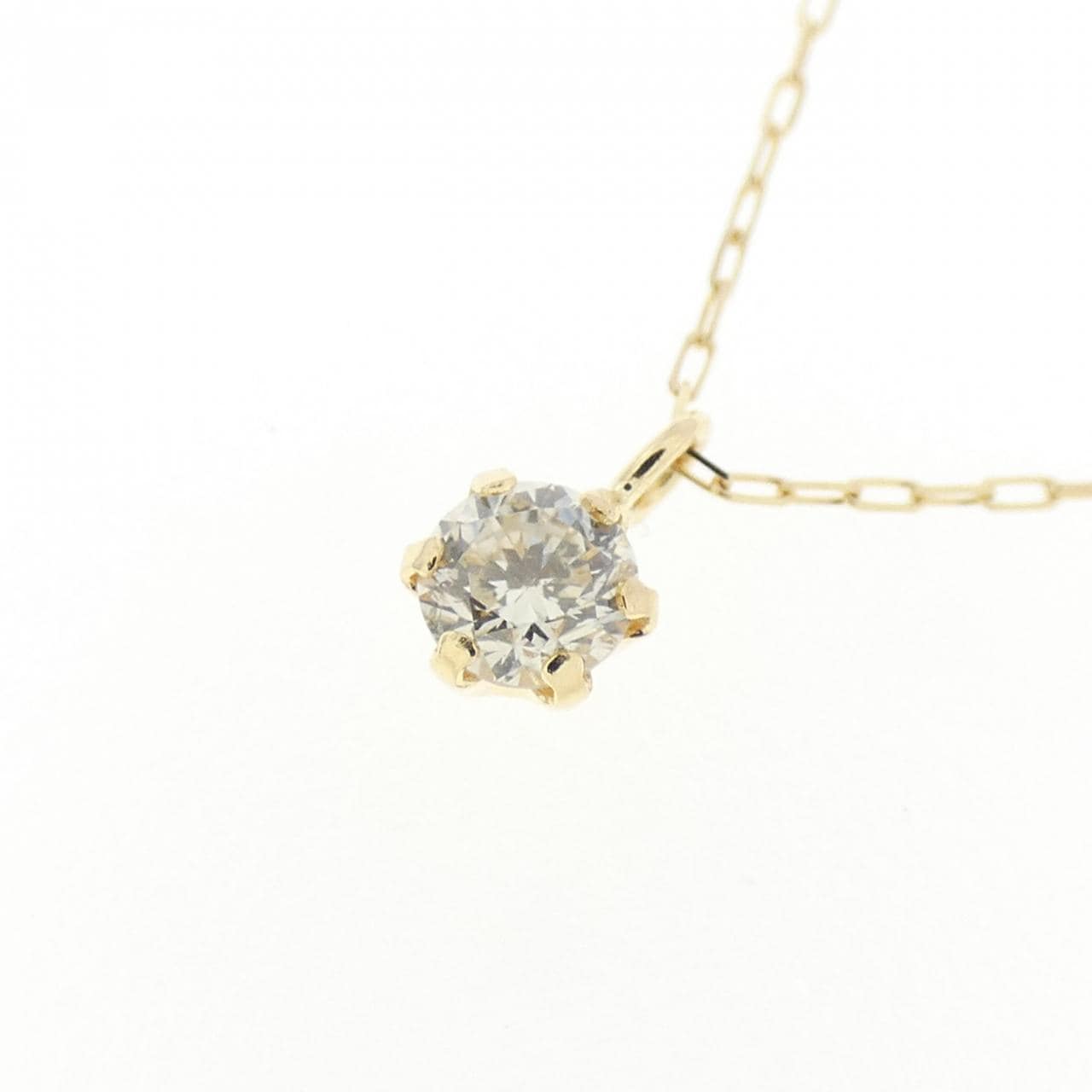 【新品】K18YG ソリティア ダイヤモンド ネックレス 0.10CT
