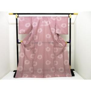 化繊　単衣　紗織小紋　身幅Ｌ寸