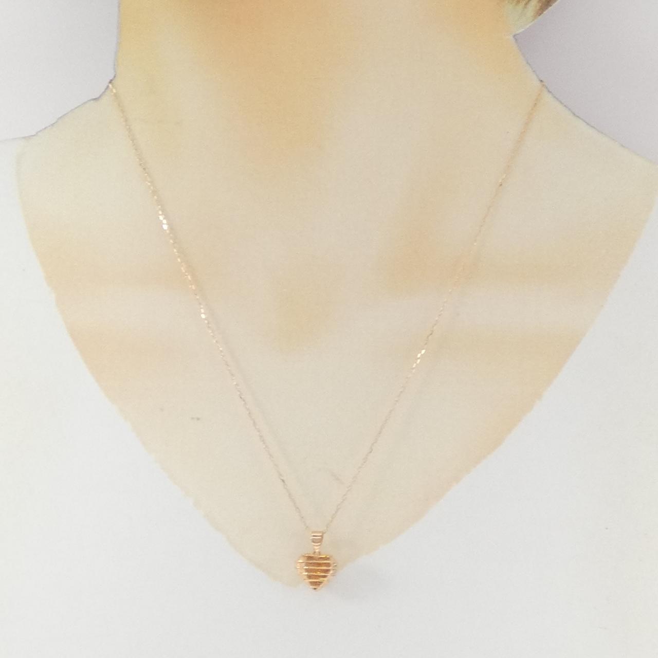 750PG/K18PG ハート ネックレス