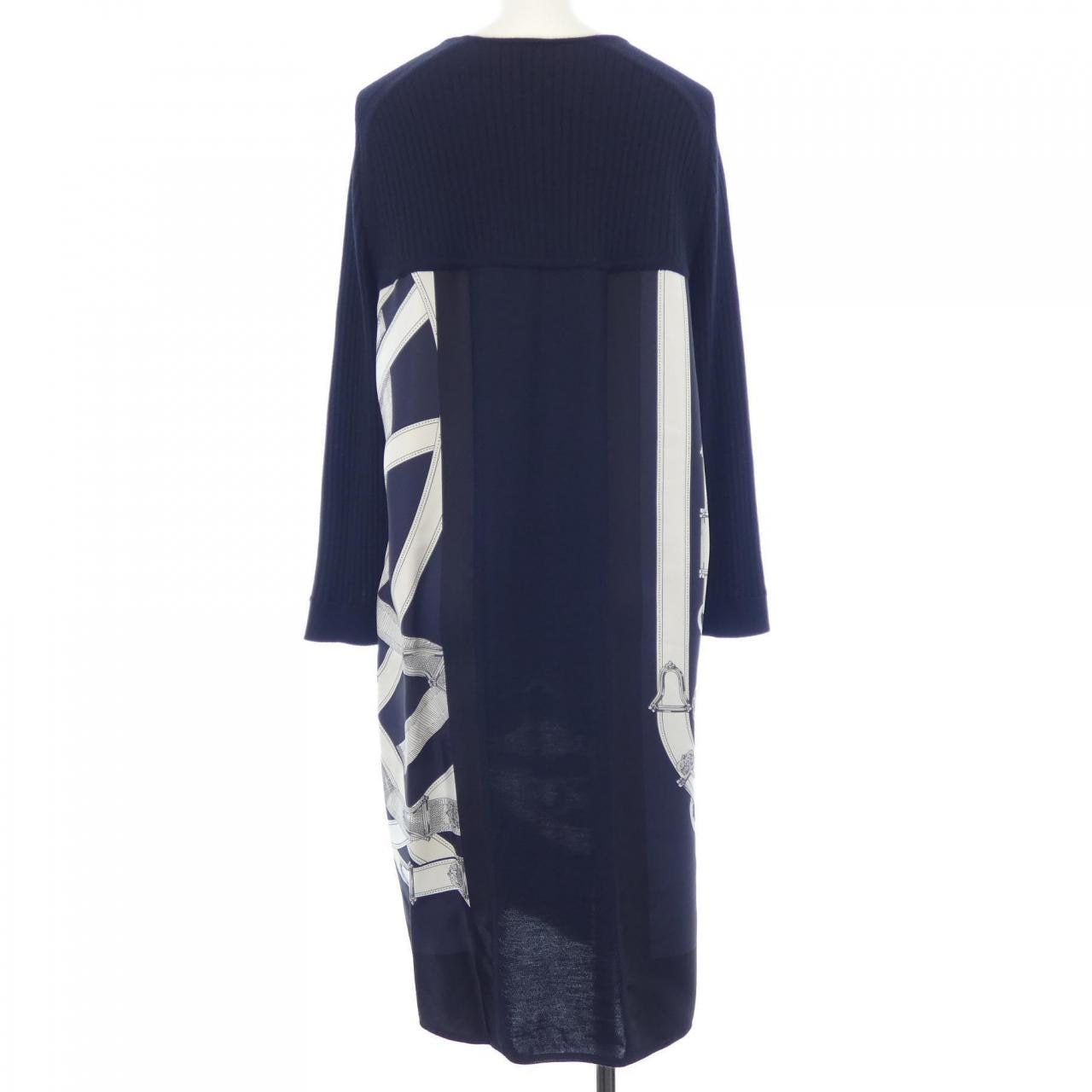 エルメス HERMES CAVAL CADOUR *76-7755 ツイルレーヌ ワンピース