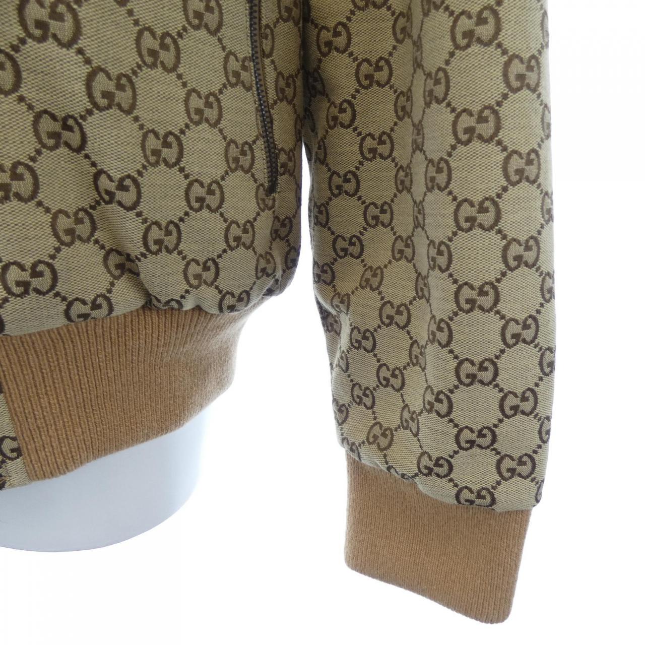 グッチ GUCCI レザー&GGキャンバス リバーシブルジャケット 717009 Z8A57 ブルゾン