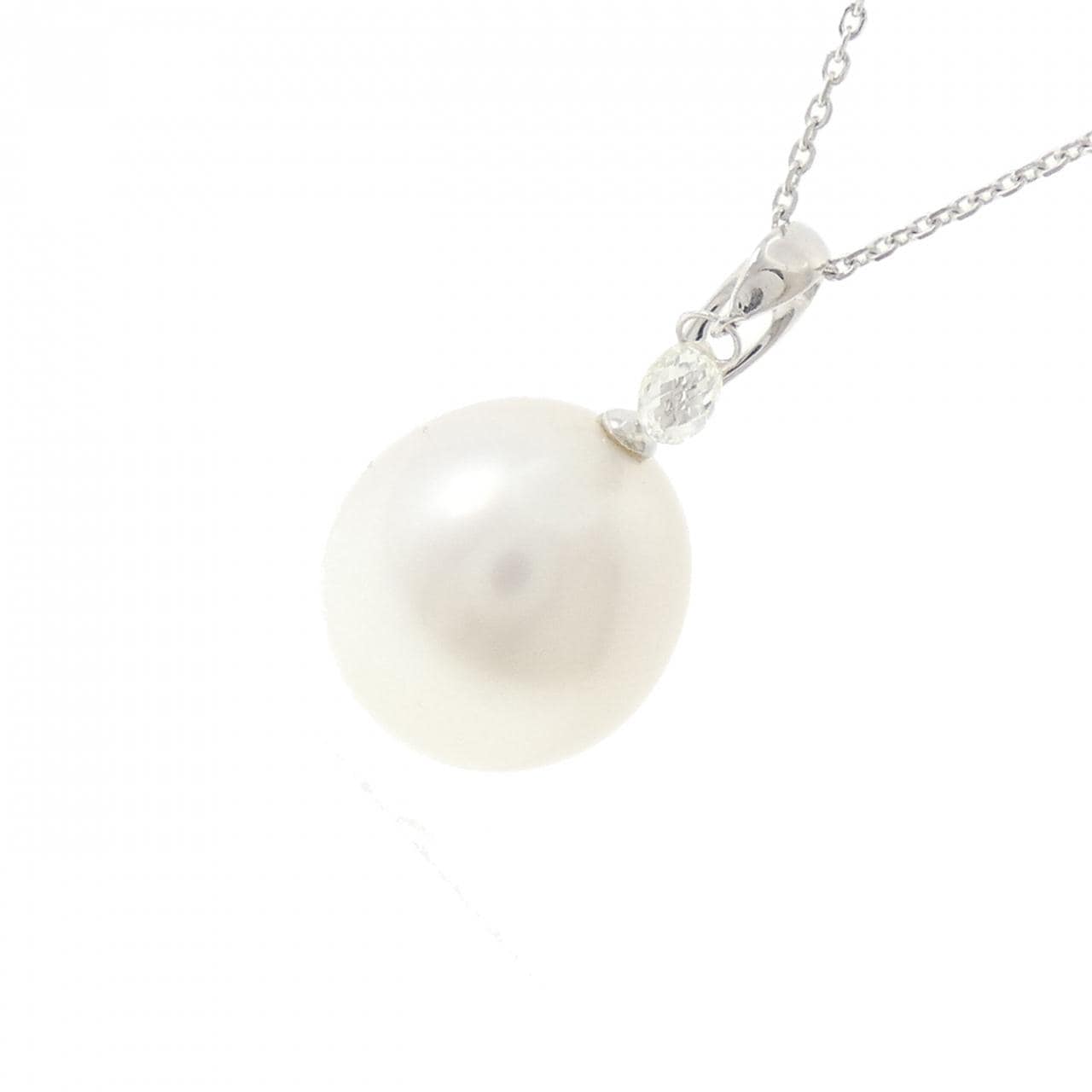 K18WG 白蝶パール ネックレス 12.2mm