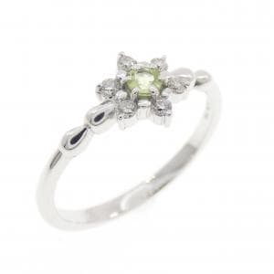 K10WG フラワー ペリドット リング