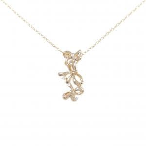 K18PG リボン ダイヤモンド ネックレス 0.01CT