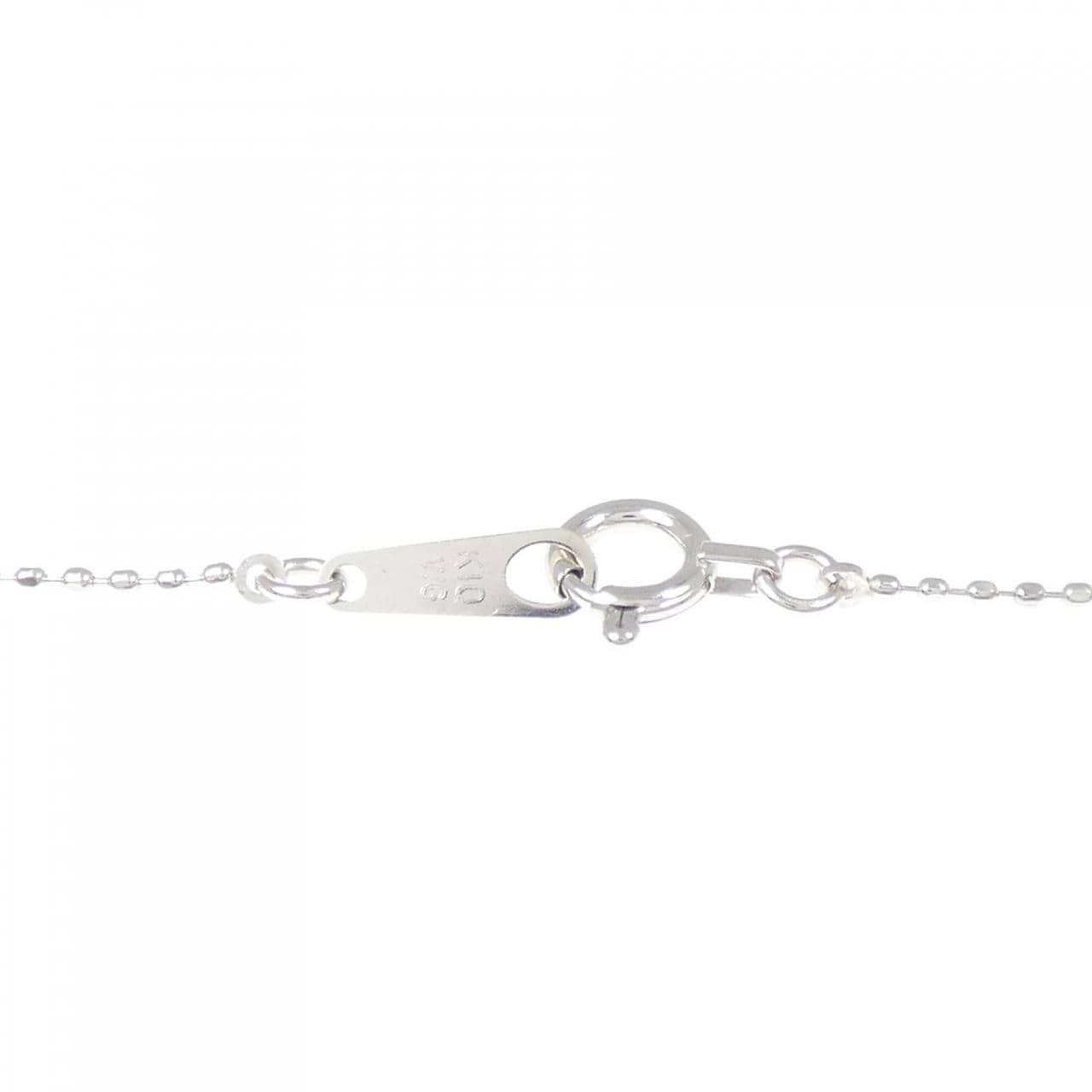 K10WG ハート パヴェ ダイヤモンド ネックレス 0.15CT