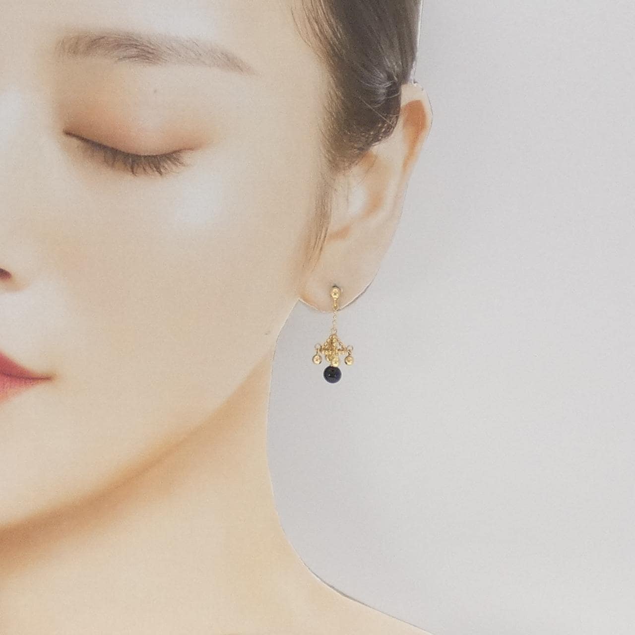 K18YG オニキス ピアス