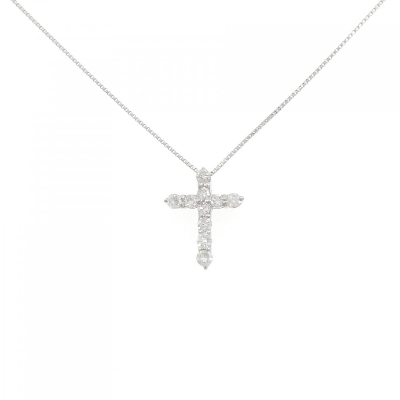 PT900/PT850 クロス ダイヤモンド ネックレス 0.30CT
