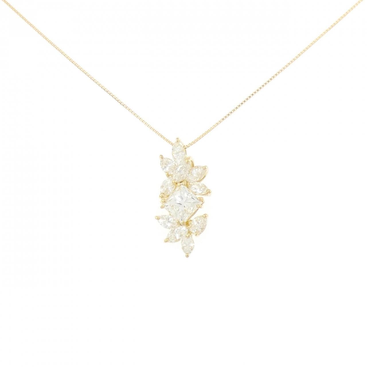 750YG/K18YG ダイヤモンド ネックレス 1.006CT I VS1 ファンシーカット