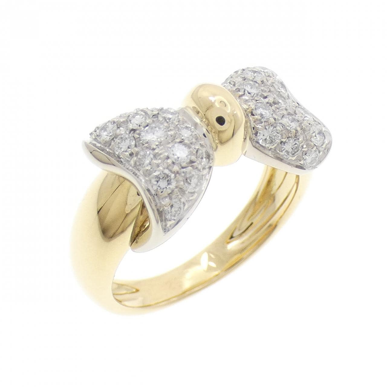 750YG/750WG リボン ダイヤモンド リング 0.52CT