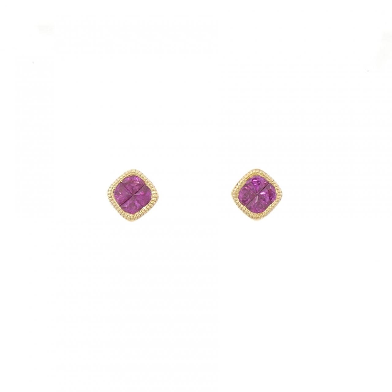 K18YG ルビー ピアス 0.44CT