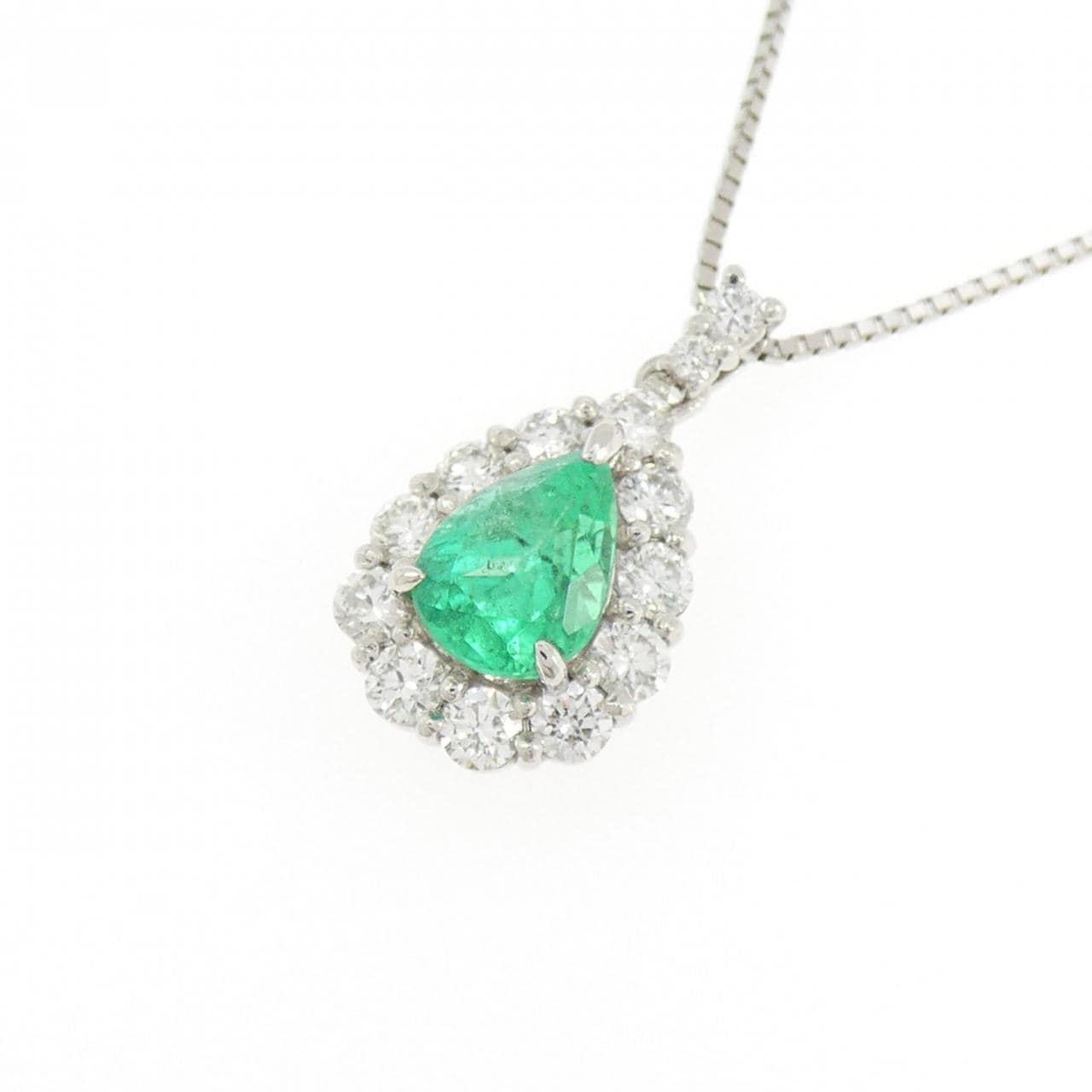 PT900/PT850 エメラルド ネックレス 0.65CT