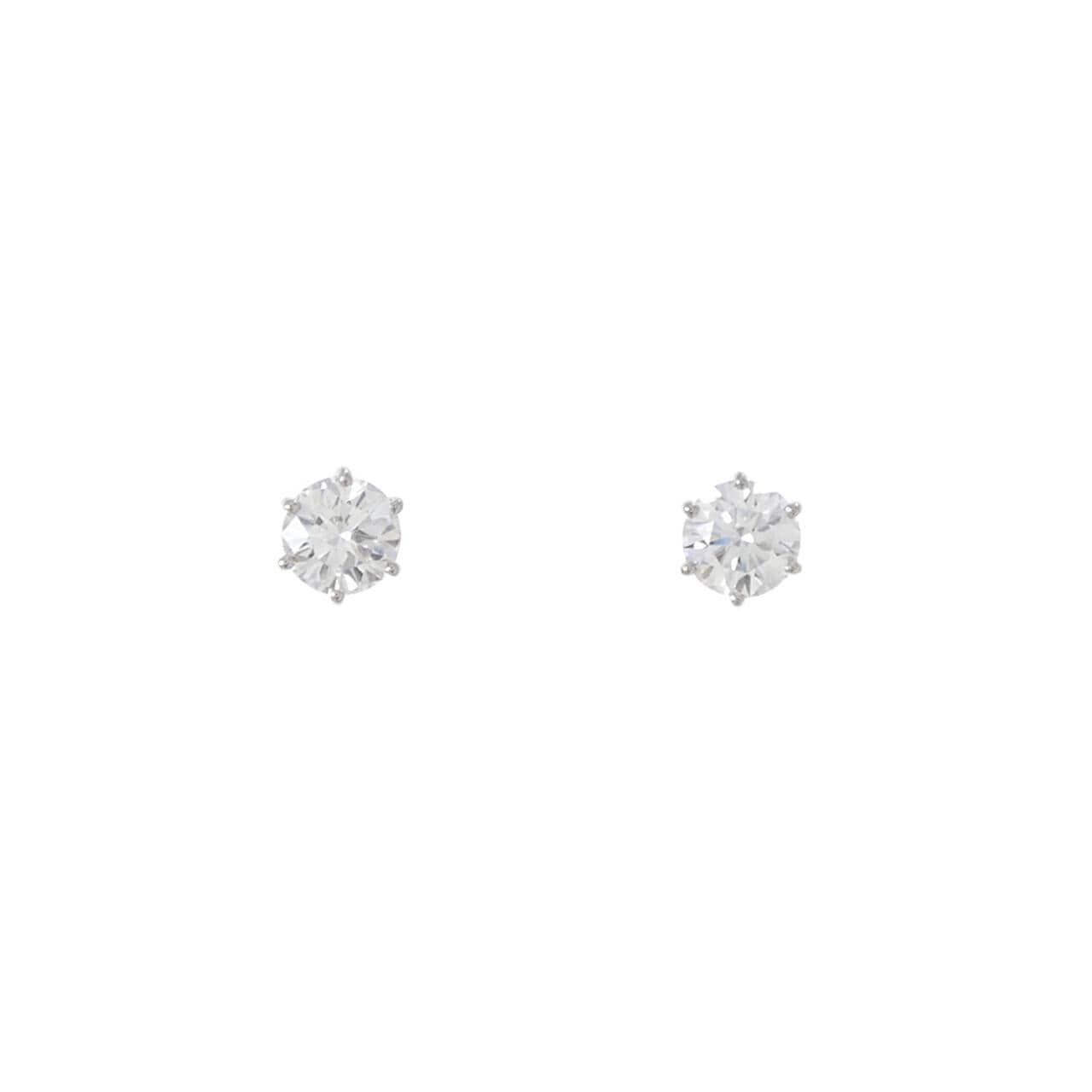 PT900 ダイヤモンド ピアス 0.312CT 0.319CT D VVS1-2 EX-VG