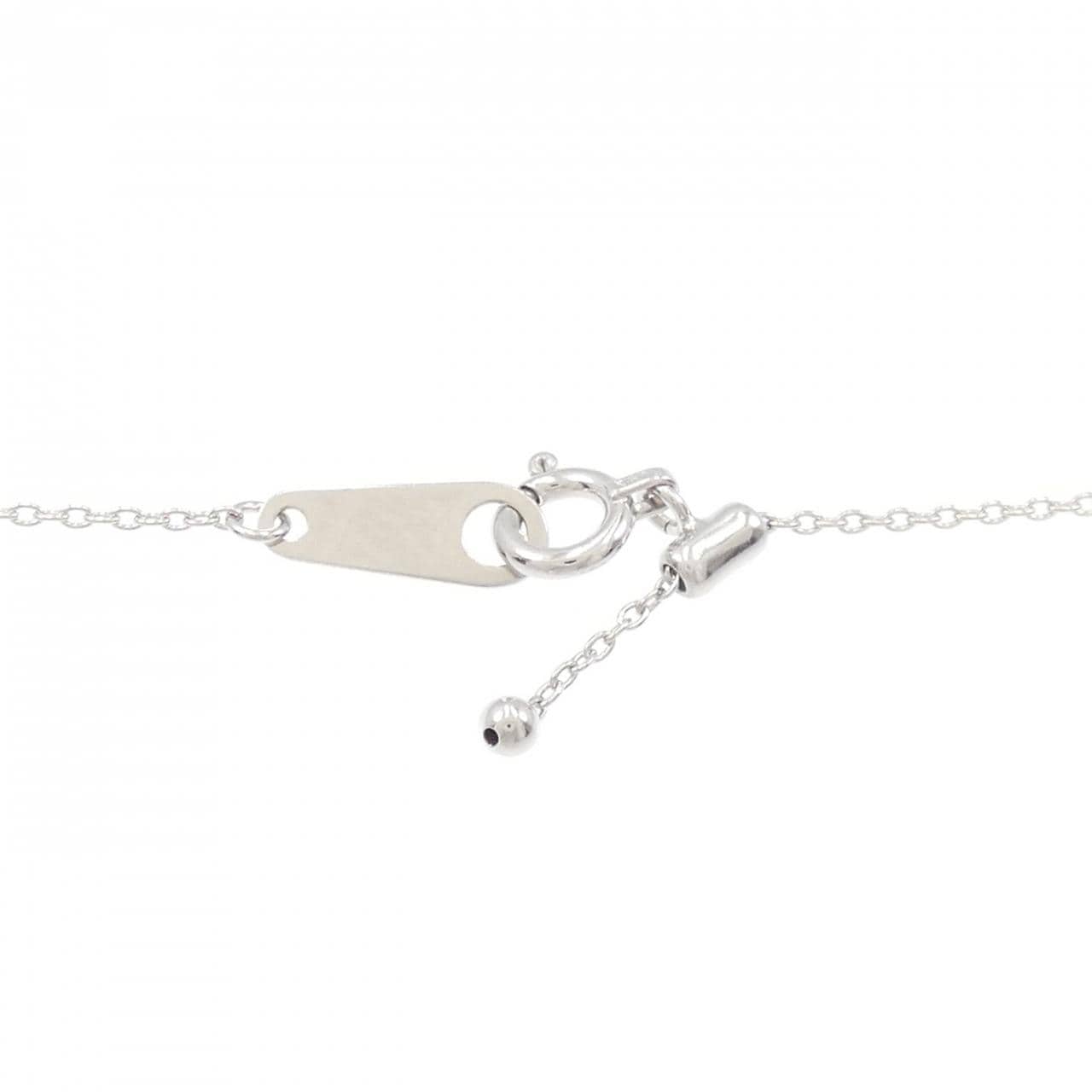 K18/PT/K18WG リーフ ダイヤモンド ネックレス 0.13CT