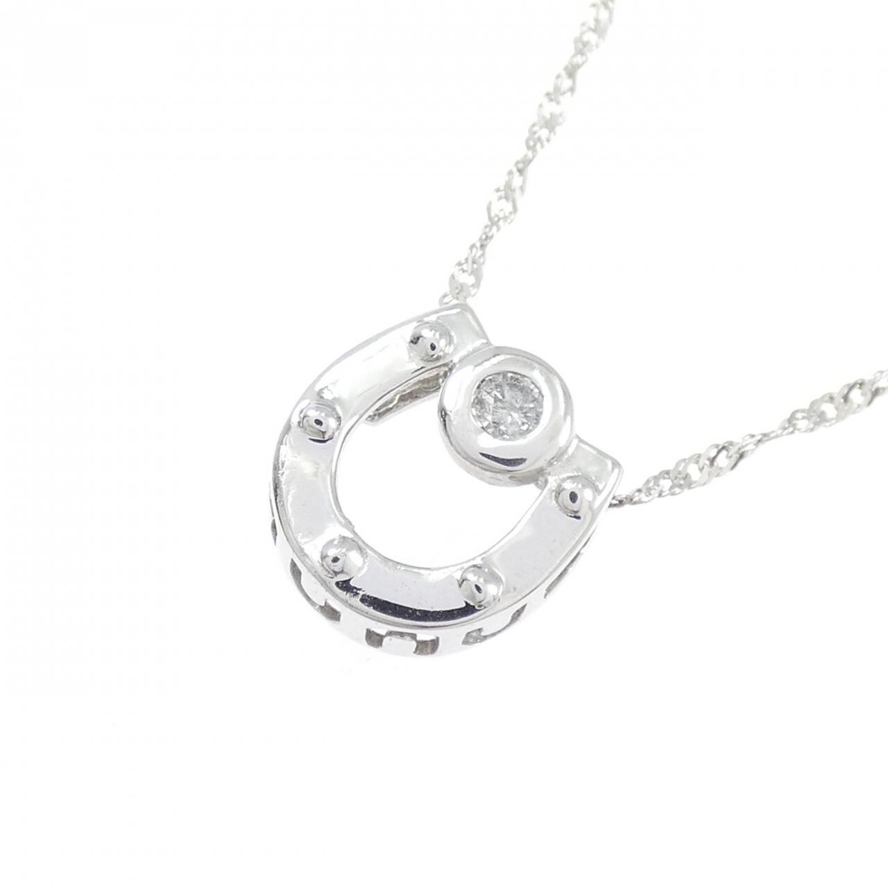 K18WG/750WG ダイヤモンド ネックレス 0.04CT