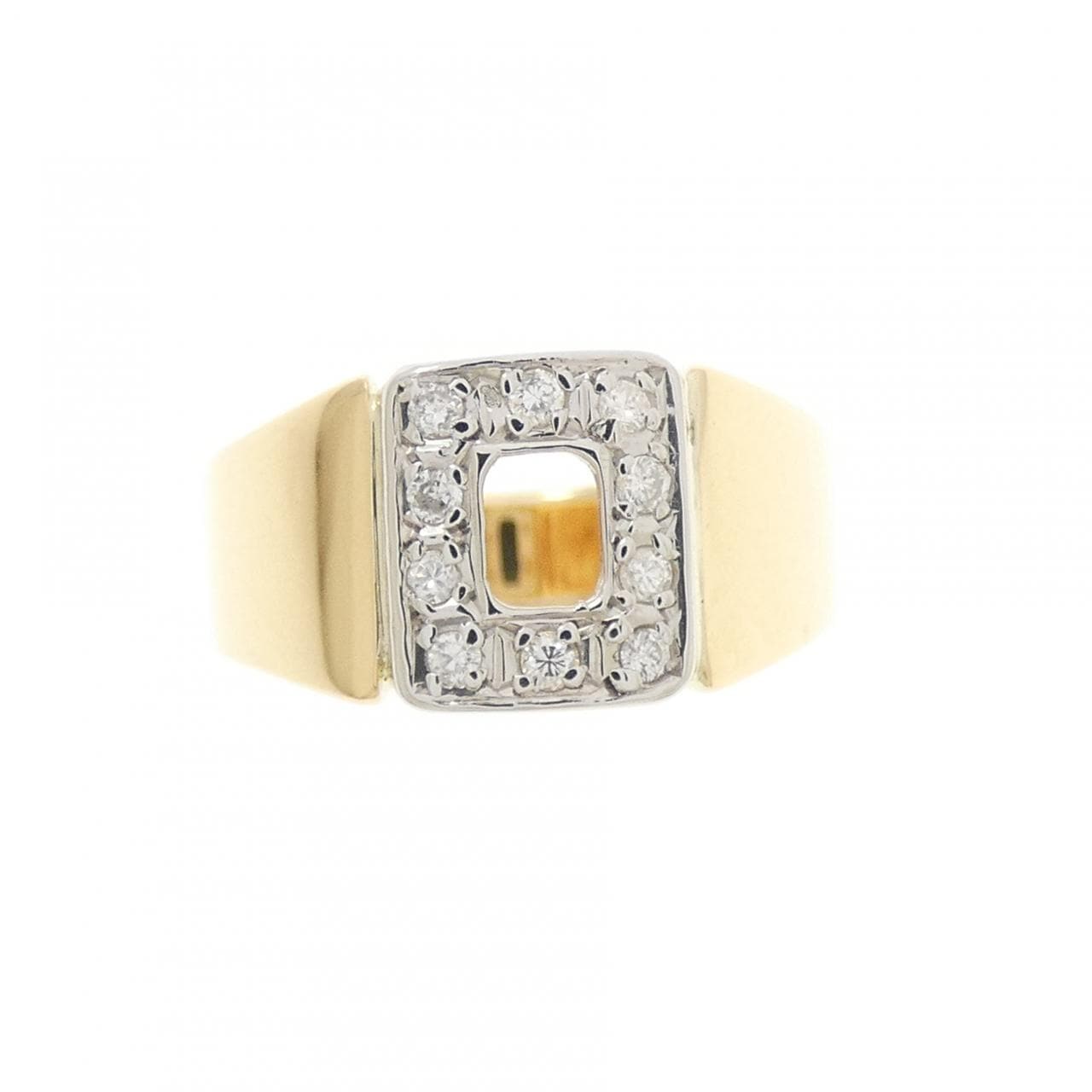 K18YG/PT900 ダイヤモンド リング 0.1CT