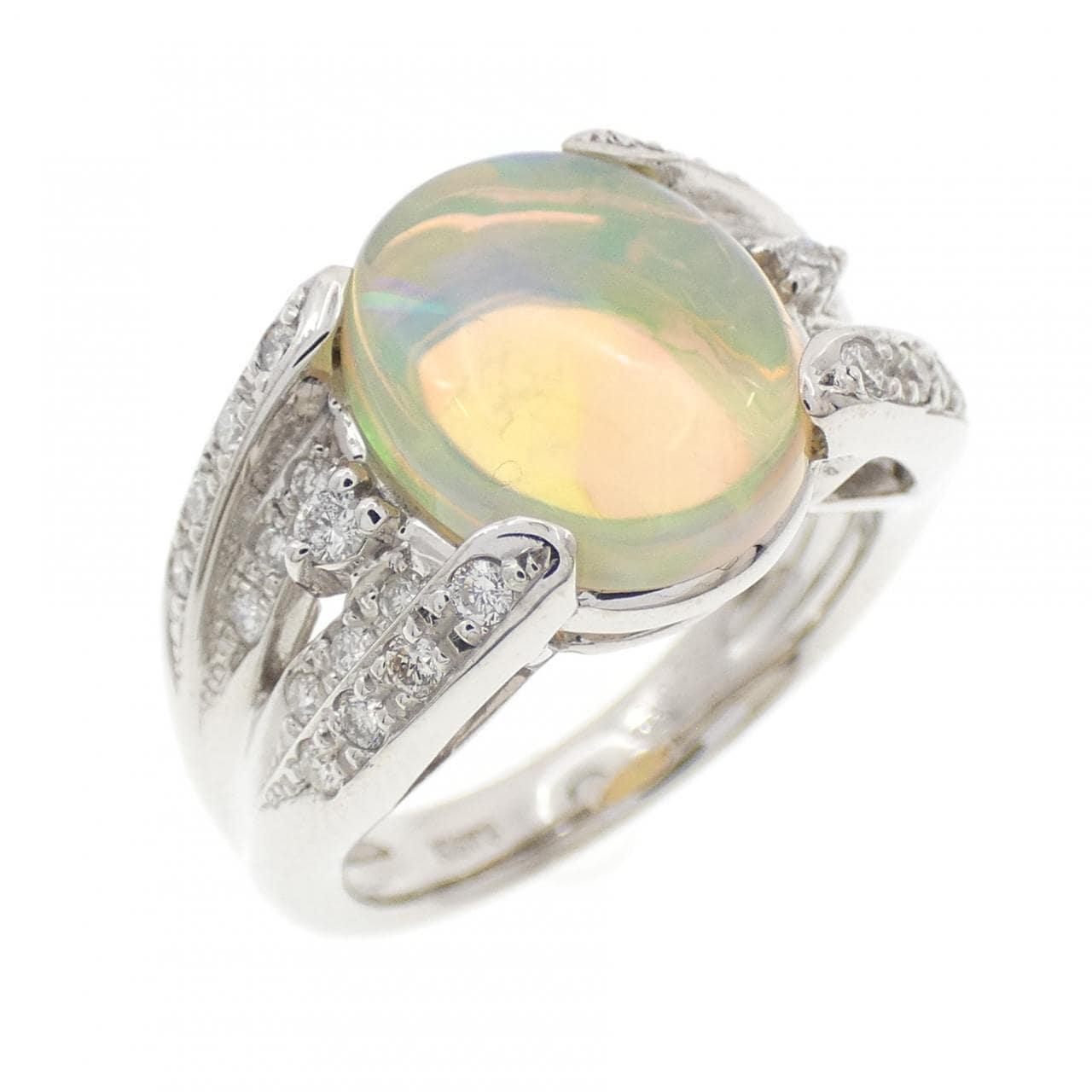 K18WG オパール リング 3.026CT