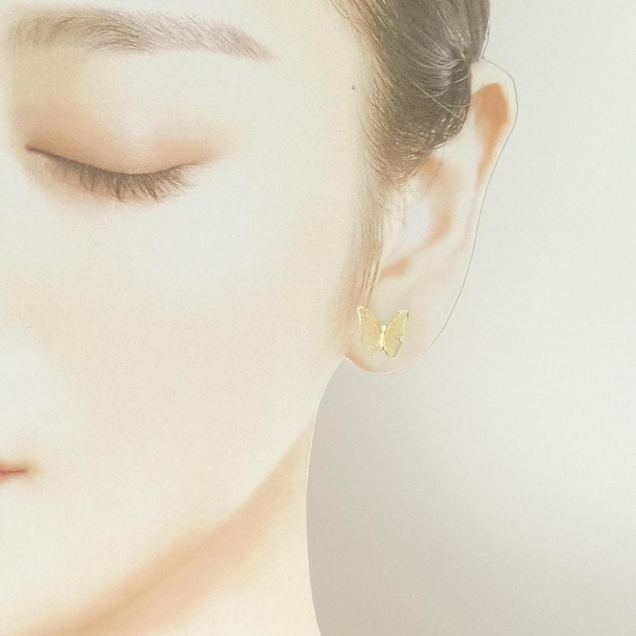 K18YG バタフライ ピアス